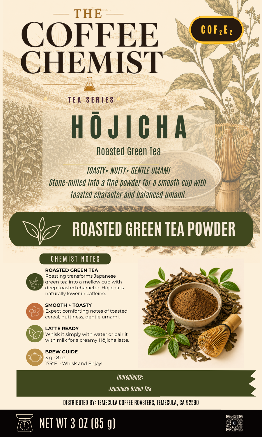 Hōjicha Roasted Green Tea Powder