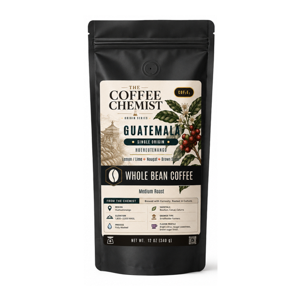 Black bag of The Coffee Chemist Guatemala Single-Origin Coffee